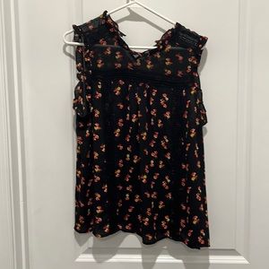 a.n.a Sheer Floral Blouse Women’s Size L